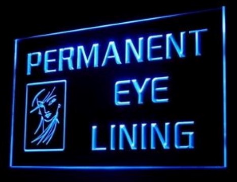 Permanent Eye Lining Eyebrows LED Neon Sign